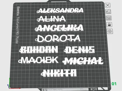 Articulated Name keychain