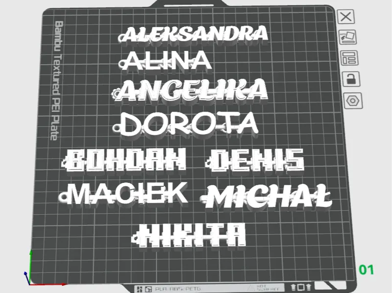 Articulated Name keychain