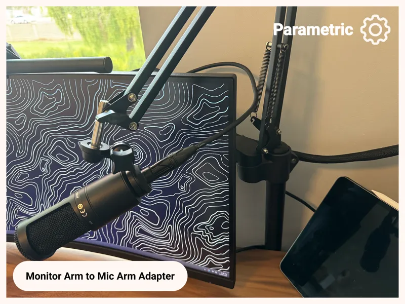 Customizable Monitor Arm To Microphone Arm Adapter