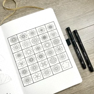 Bullet Journal Flower Stencil