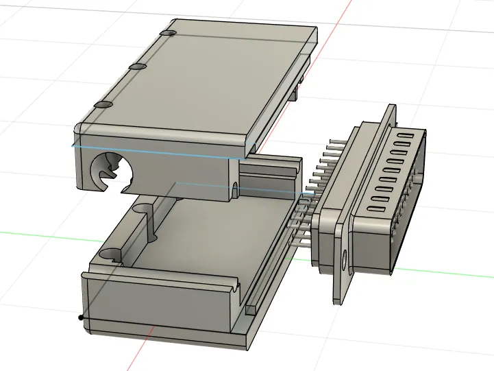 Right Angle Low Profile DB25 Cover