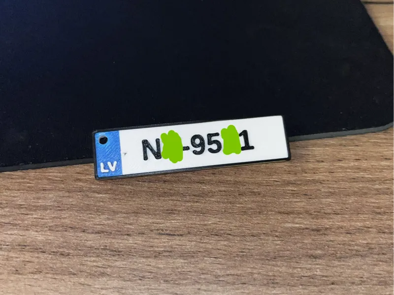 EU plate keychain