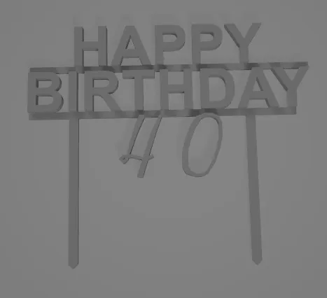 40th birthday cake decor
