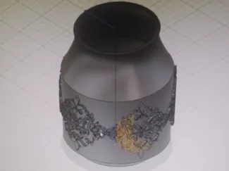 Butterfly Vase embossed
