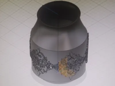 Butterfly Vase embossed