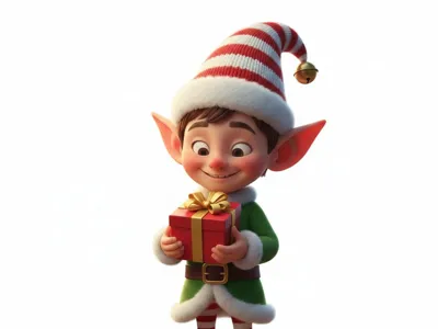 Little Elf with Gift