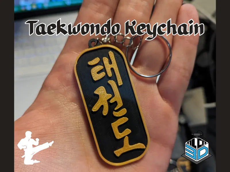 Taekwondo in Korean Keychain
