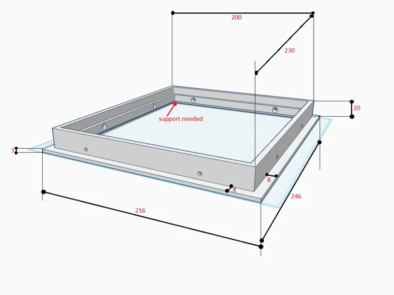 Ventilation frame (glued magnets 3x3 needed)