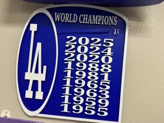 Dodgers World Champion Plaque