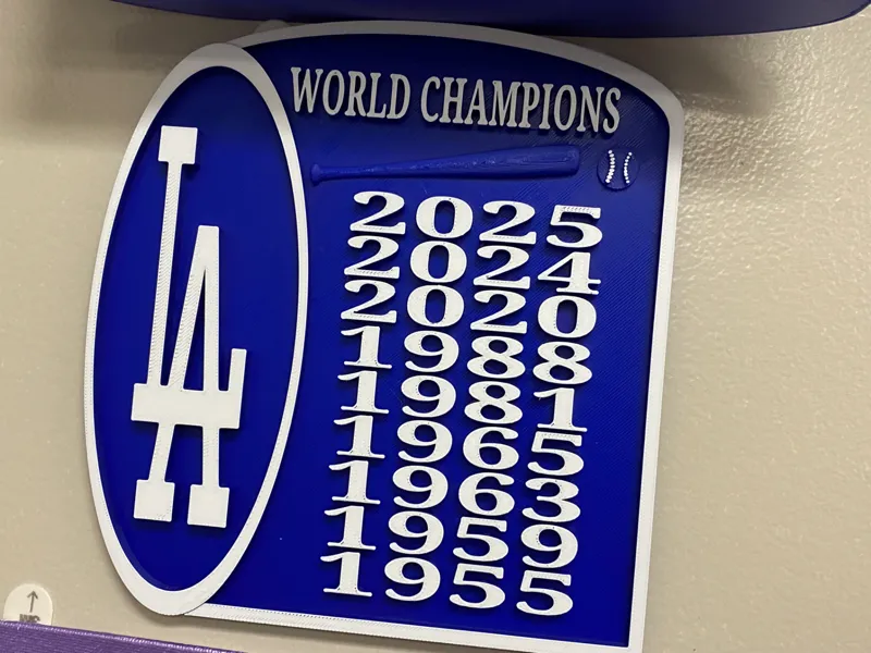Dodgers World Champion Plaque