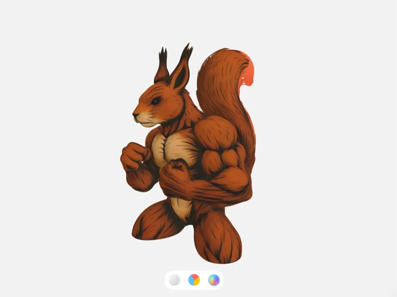 Ecureuil Bodybuilder Combatant