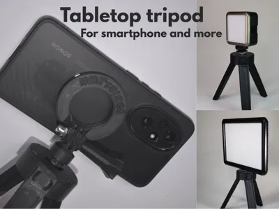 Tabletop tripod for smartphone and more