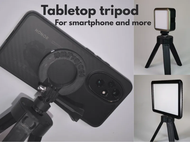 Tabletop tripod for smartphone and more