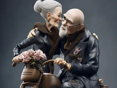 Older couple on mc