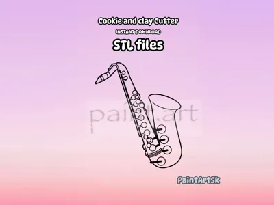 Saxophone cookie cutter imprint shape, music
