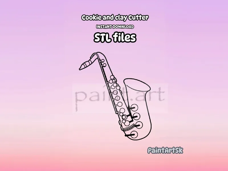 Saxophone cookie cutter imprint shape, music