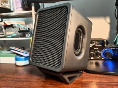 Speaker stand with hollowing and reserved cable channels