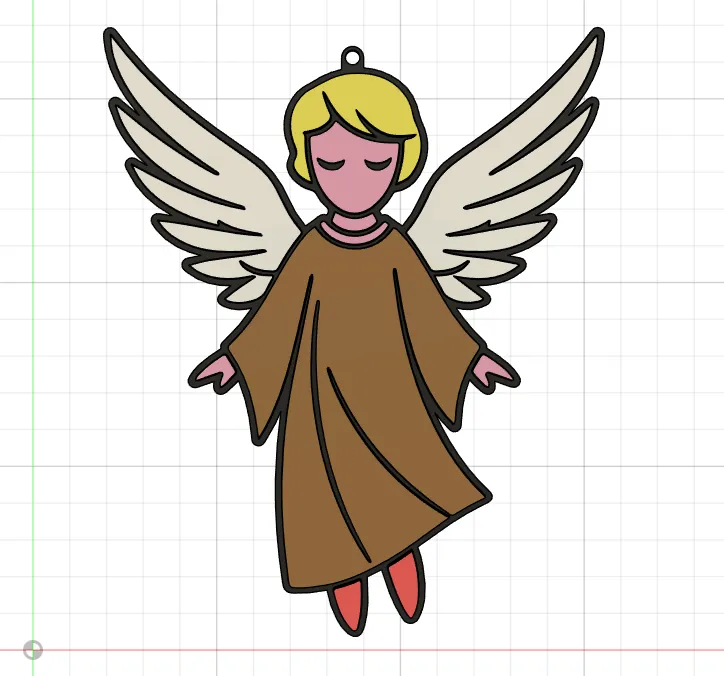Hanging Christmas Angel - No AMS - Free 3D Print Model - MakerWorld