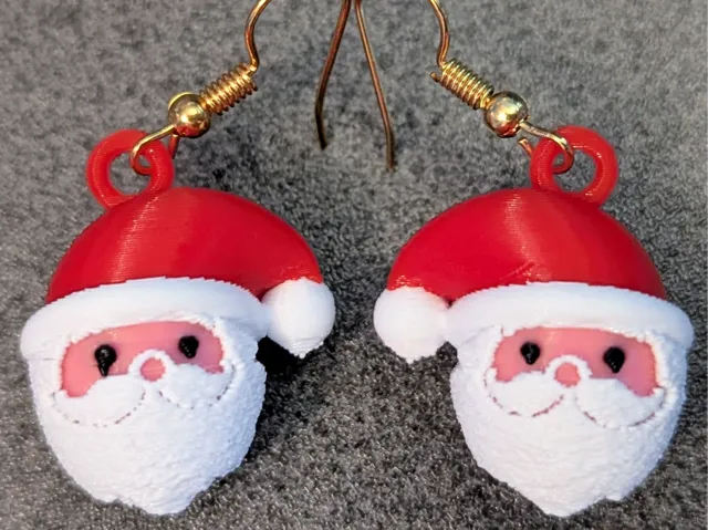 3D Santa Claus / Father Christmas Earrings