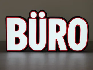 LED BÜRO Schild – Leuchtschild zum Aufstellen