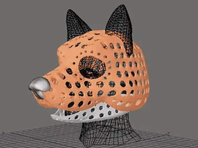 Fursuit-head base - version 66 - wolf - v2