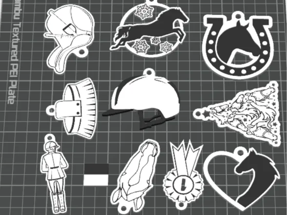 Horse Christmass ornament set 3d print version