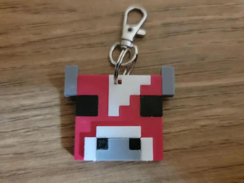 minecraft mushroom cow keychain