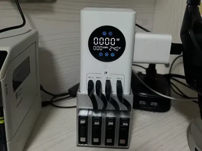 Retractable charging cable storage box for Bull 67W GaN charging station
