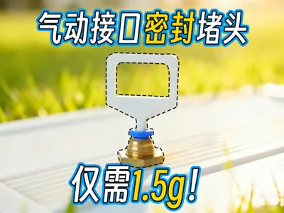 Pneumatic connector plug, to prevent air leaks from the filament dry box. Only 1.5g!!!