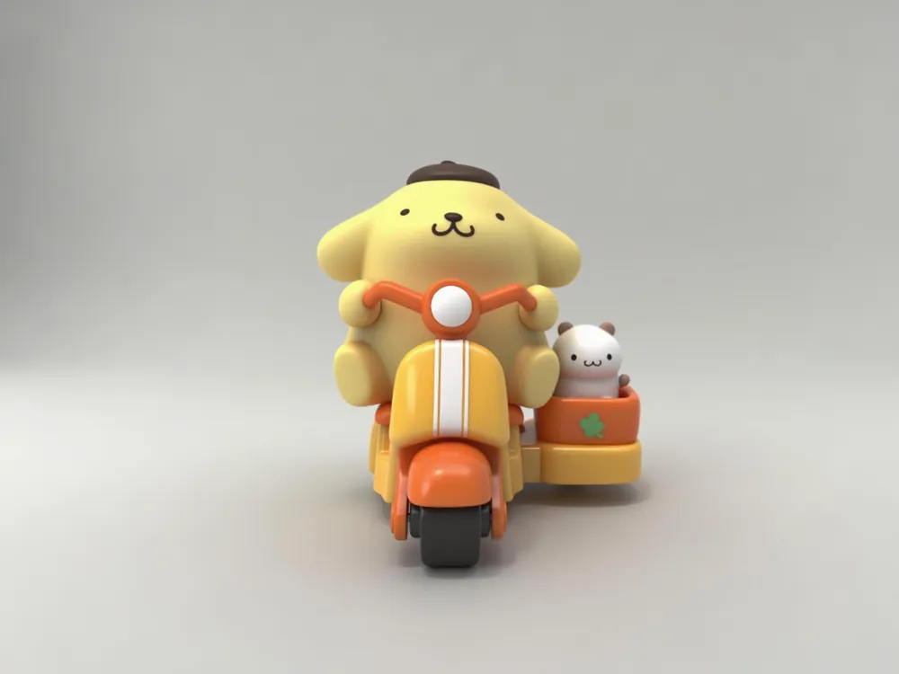 Pompompurin on a Motorcycle - Q-version Cute Sanrio - Girl's