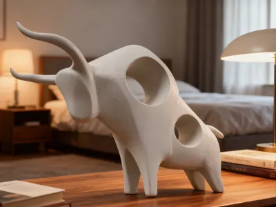 Abstract Bull Ornament