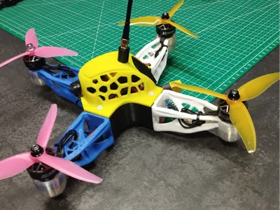 3D Printed Design Drohne with LED Lights 