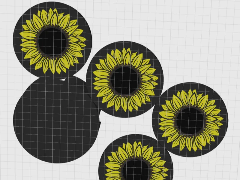 sunflower coasters and coaster holder