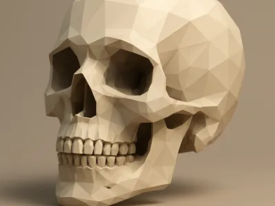 low-poly skull (public domain)