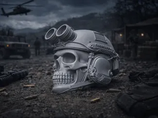 Skull with Helmet