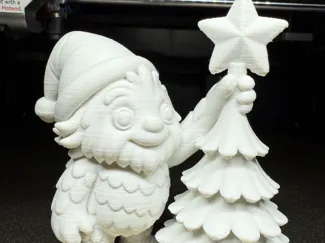 Christmas Baby Yeti Placing Star on Tree STL