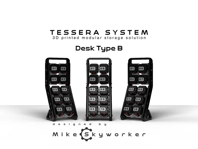 Tessera Desk Type B. Modular storage