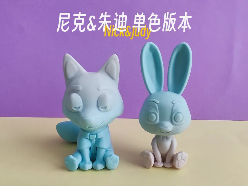 疯狂动物城2尼克&朱迪Q版--单色版本