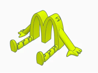 Mcdonald's logo with hands and articulated legs