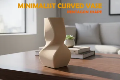Minimalist Curved Vase – Contemporary Home Decor