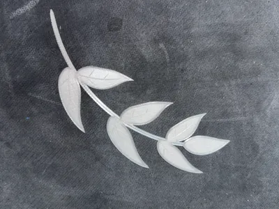 Cartoon leaf branch with veins