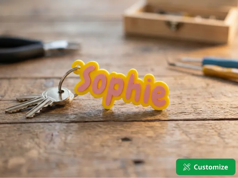 parametric name keychain