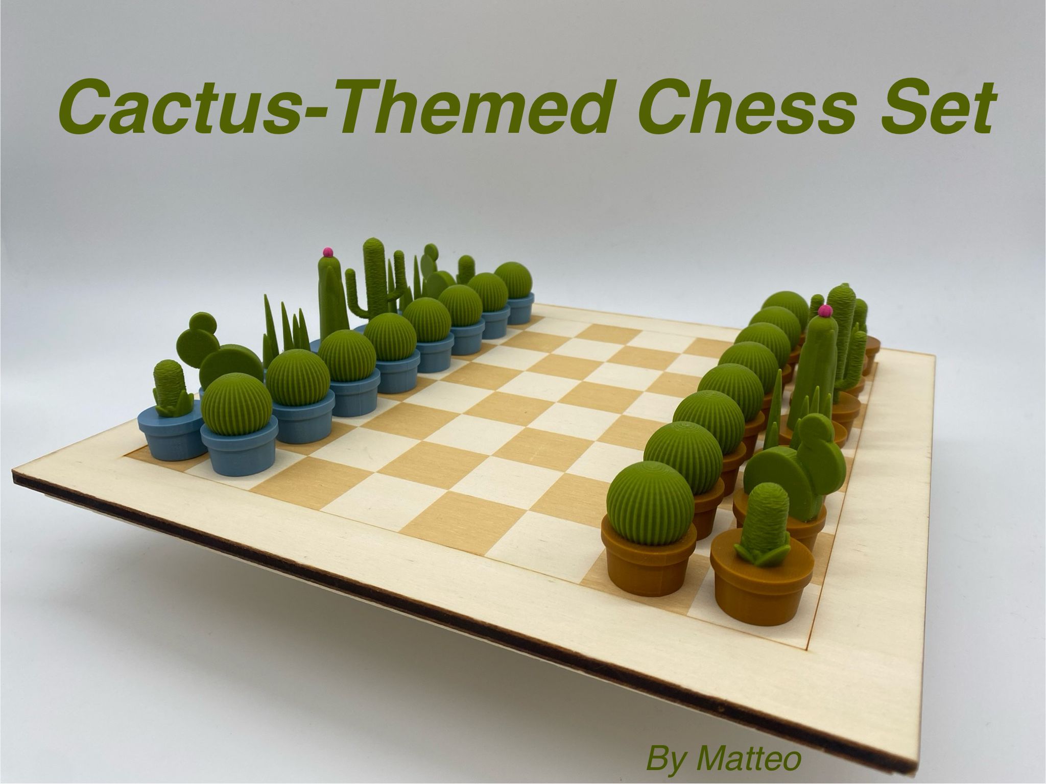Cactus-Themed Chess Set