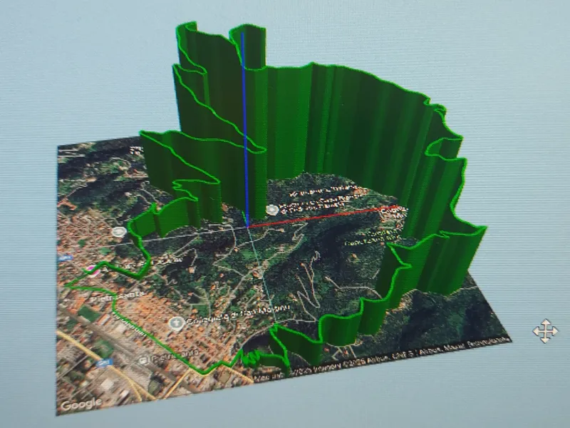 Versilia - Mappa 3D Salita Capriglia - Pietrasanta