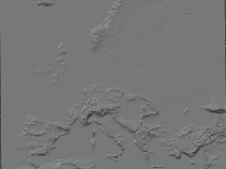 Topographic map of Europe