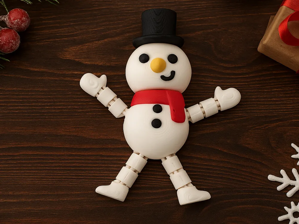 Flexi Snowman – Articulated Christmas Toy - Free 3D Print Model ...