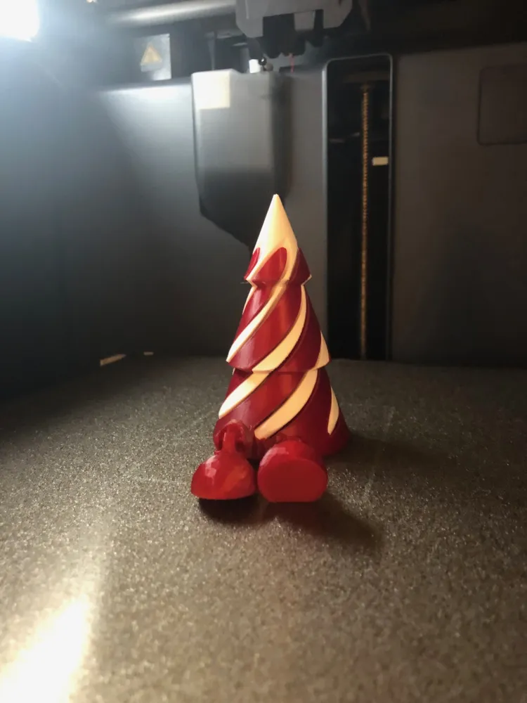 Red and white spiral christmas tree