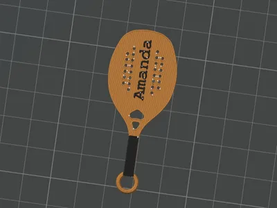 Personalized Beach Tennis Racket Keychain