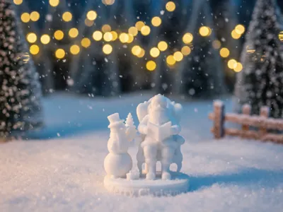 Christmas Diorama: Santa Claus, Snowman