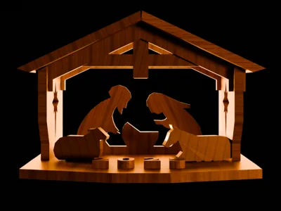 Mini Christmas Nativity House – 3DPrinted Ornament